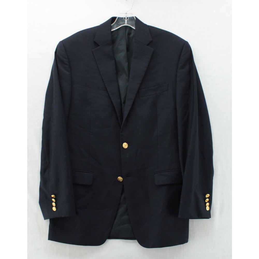 Lauren Ralph Lauren Blazer Mens 36R Sport Coat Navy Gold Button Wool Academia